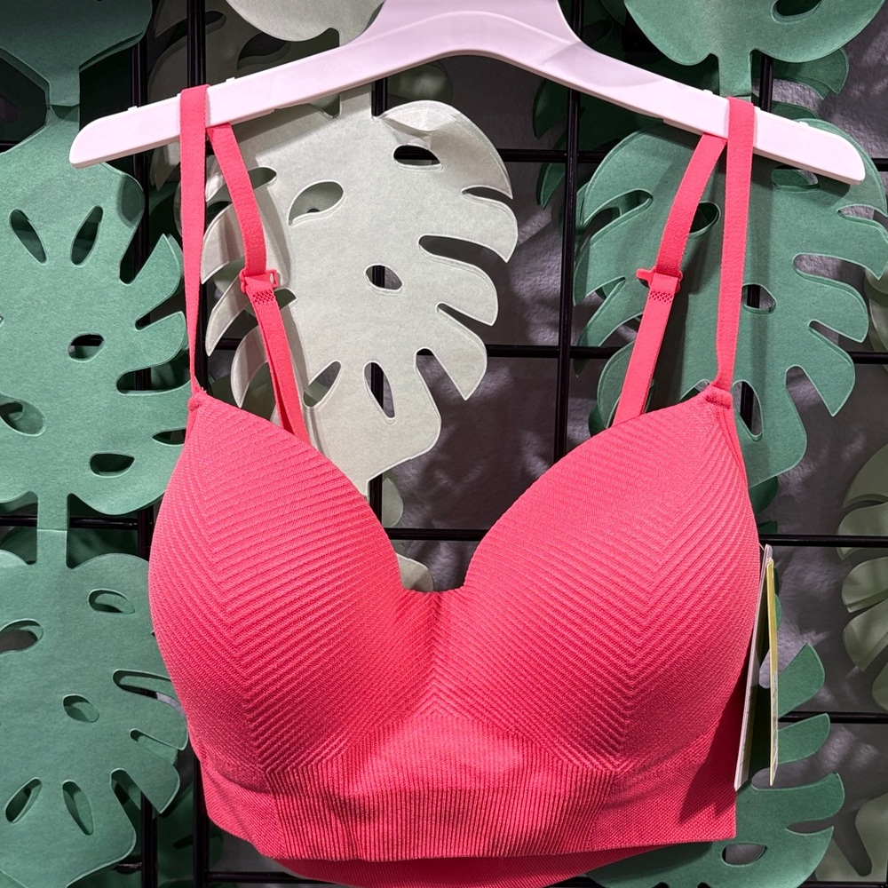 All in Motion Vibrant Pink Ribbed Bralette